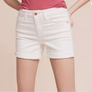 Pilcro Anthropologie White Denim Shorts